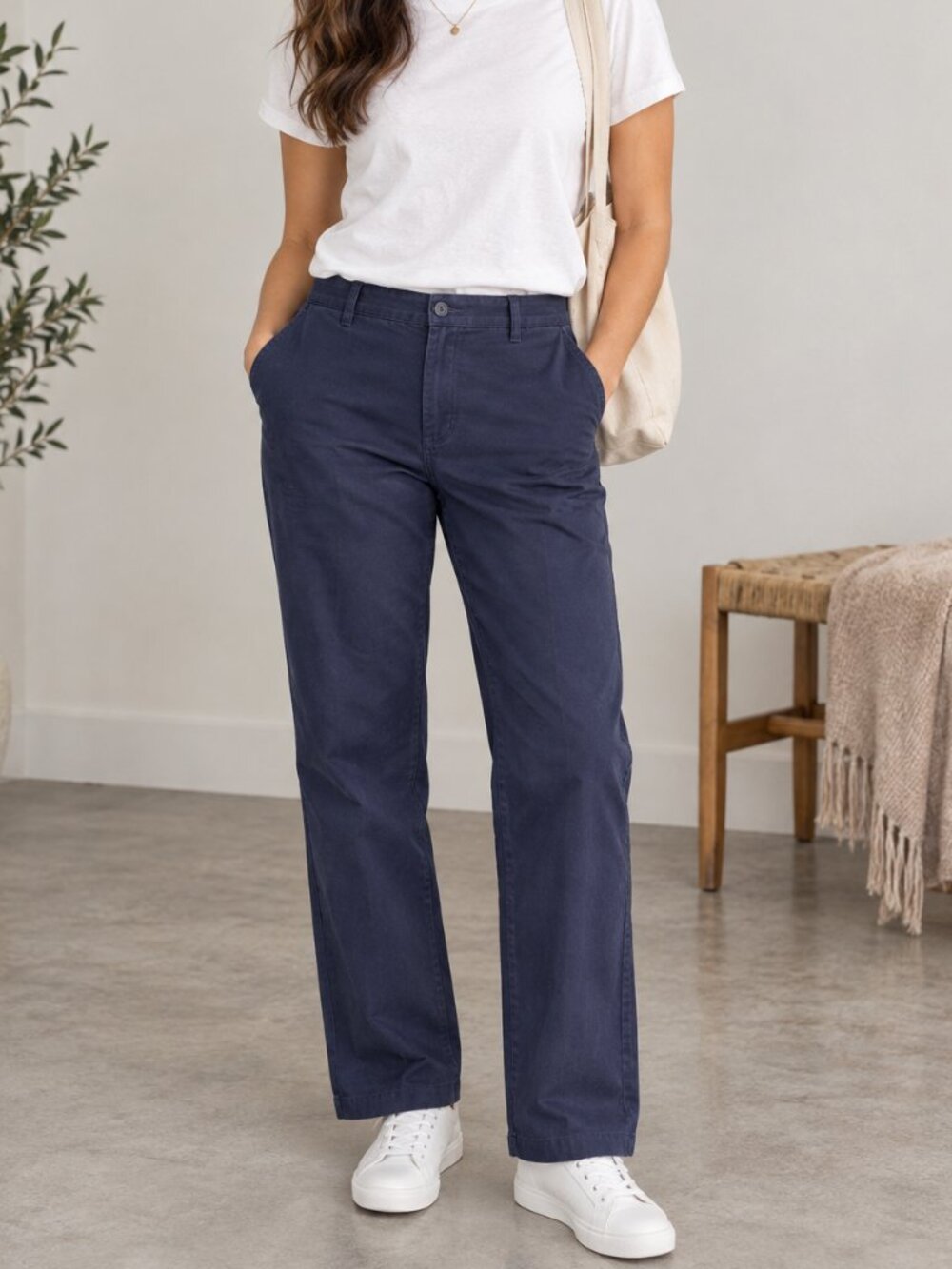 Northern Reflections Navy Cotton Pants Size 14 x 29 W33.5 Made in Canada